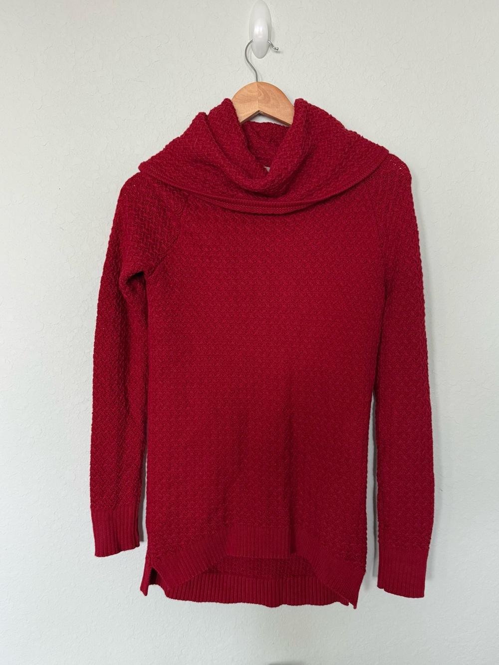Between Me & You Red Cowl Neck Knit Sweater